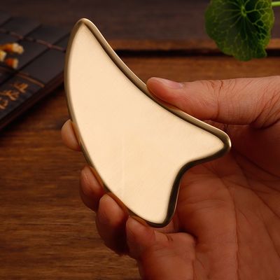 마사지 장비 사용자 지정 순수 구리 심장 모양 몸 건강 관리 구아샤 스크래핑 보드 금색 청동 금속 구아샤 마사지 도구