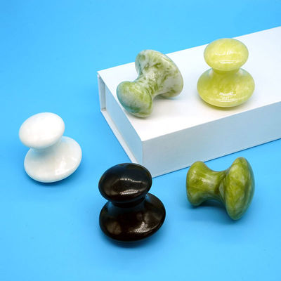 녹색 천연 자이드 버섯 모양 마사지 돌 근육 마사지 및 얼굴 아름다움 건강 마사지 휴식 2024