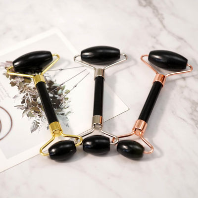 근육 마사지 맞춤형 블랙 비안 스톤 구아 샤 스크래핑 보드 구아샤 얼굴 롤러 선물 상자 세트 스파 피부 관리 루틴