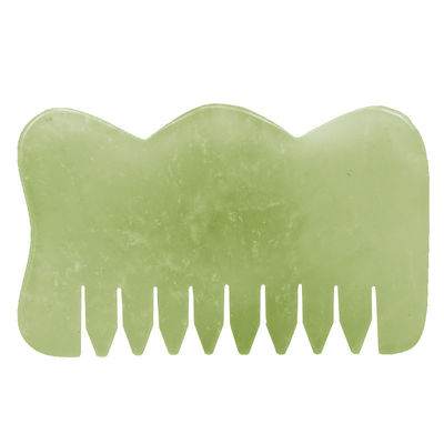 맞춤형 로고 M 모양 Jade Gua Sha 돌 머리 마사저 머리의 건강 관리 및 미용실 두피 마사지
