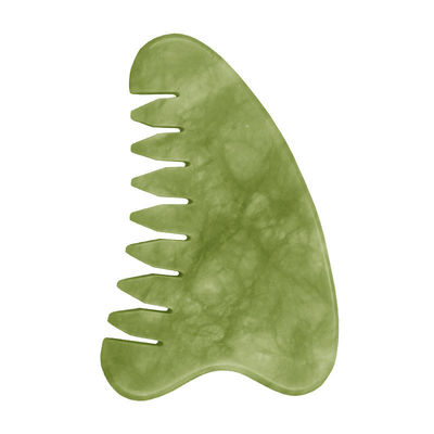 특성 머리 마사지 장비 자연 녹색 자이드 구아 샤 두피 마사지 림프 마사지 빗발
