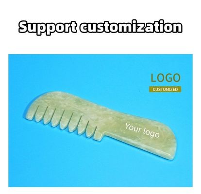 천연 Xiuyan Jade Gua Sha 머리 마사지 Comb Jade 돌 머리 관리 마사지 머리 Guasha 휴식 도구 마사지