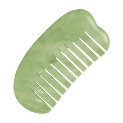 침술치료와 두피 마사지 천연 자이드 헤어 빗 Xiuyan Jade Gua Sha 도구