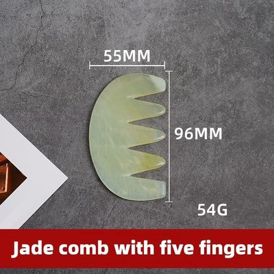침술치료와 두피 마사지 천연 자이드 헤어 빗 Xiuyan Jade Gua Sha 도구