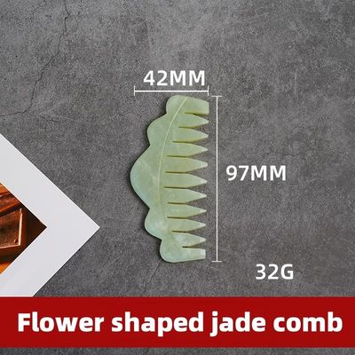 침술치료와 두피 마사지 천연 자이드 헤어 빗 Xiuyan Jade Gua Sha 도구