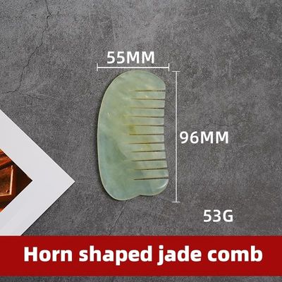 침술치료와 두피 마사지 천연 자이드 헤어 빗 Xiuyan Jade Gua Sha 도구