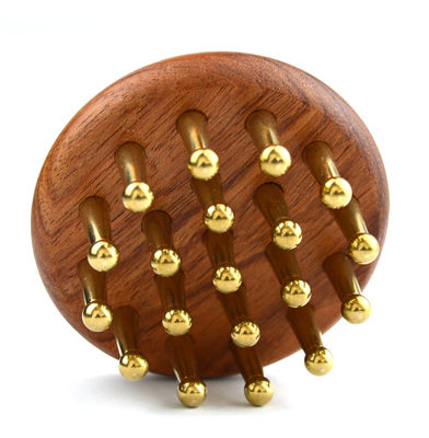 2024 갈색 몸 마사지 Comb Brass Scalp Massager 머리 마사지 머리에 필요한 헤어 브러쉬 머리에 필요한 헤어 케어 메리디언을 파고들며 두통을 완화합니다
