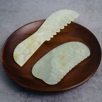 다중 모양 천연 Xiuyan Jade Gua Sha 머리 마사지 빗 머리 마사지 장비