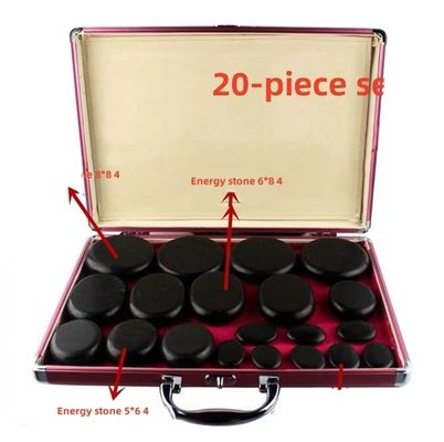 몸 마사지 뜨거운 돌 세트 22 pcs 바잘트 돌 히터 키트 홈 스파 휴식 치유 통증 완화 스파 치료