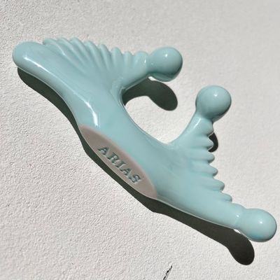 청색 세라믹 구아샤 마사지 도구 림프 배수 및 피부 아름다움 재생명