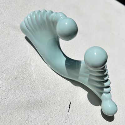 청색 세라믹 구아샤 마사지 도구 림프 배수 및 피부 아름다움 재생명