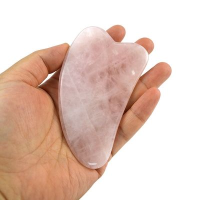 작은 자이드 스톤 구아샤 보드 목 등 어깨 허리 엉덩이 심장 모양 로즈 쿼츠 구아샤