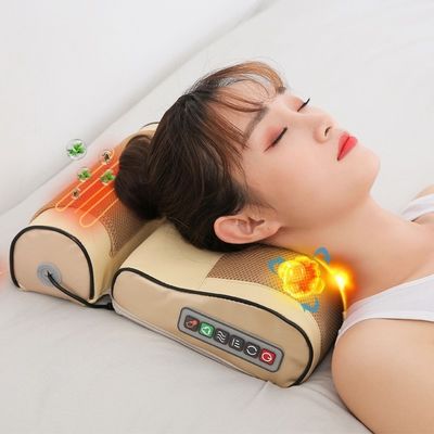 2023 디자인 체질 마사지 시아스투 진동 가열 전기 등 마사지 베개 열 적외선 물리 치료 기능
