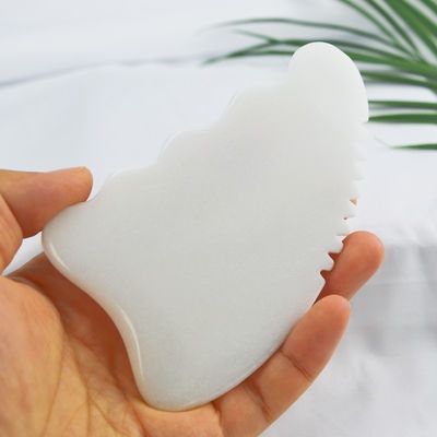 맞춤형 로고 가용 하얀 재드 구아 샤 돌 얼굴 마사저