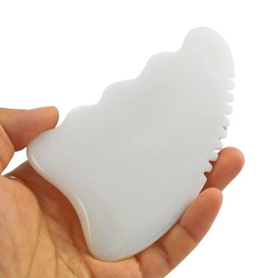 마사지 도구 천연 하얀 자이드 스톤 구아 샤 신체 마사지 장면 미용 피부 관리 도구