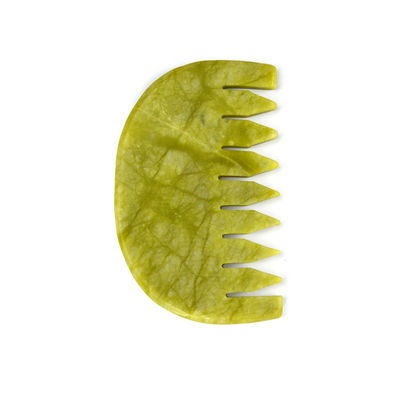 로고 맞춤형 로고 가공 가능 순수 천연 Xiuyan Jade Stone Comb 머리 머리 가사 마사지 도구 낮은 MOQ Gua Sha Comb