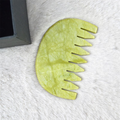 로고 맞춤형 로고 가공 가능 순수 천연 Xiuyan Jade Stone Comb 머리 머리 가사 마사지 도구 낮은 MOQ Gua Sha Comb