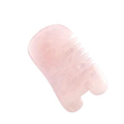 로즈 쿼츠 구아 샤 두피 마사지 빗장 머리 마사지 도구 자기 피부 관리 스파 얼굴 리프팅 뷰티 장비