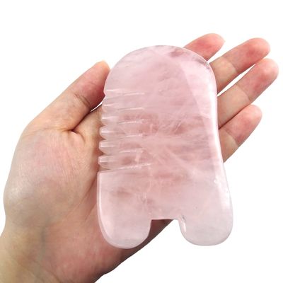 로즈 쿼츠 구아 샤 두피 마사지 빗장 머리 마사지 도구 자기 피부 관리 스파 얼굴 리프팅 뷰티 장비