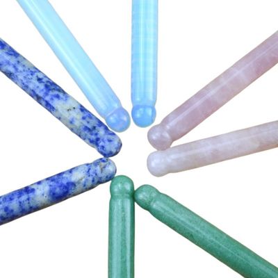 마사지 도구 다채로운 천연 크리스탈 Guasha 마사지 펜 침술 치료 도구 신체 건강 관리 치료 Gua Sha 마사지 스틱