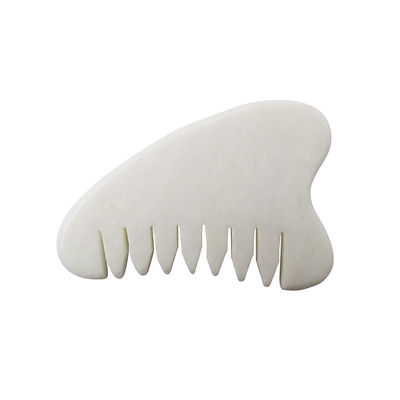 전체 몸 마사지 영역 자연 하얀 Xiuyan Jade 머리 Comb Gua Sha 도구 Jade 머리 마사지