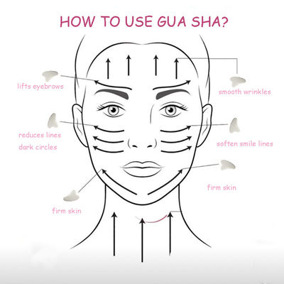 전체 몸 마사지 영역 자연 하얀 Xiuyan Jade 머리 Comb Gua Sha 도구 Jade 머리 마사지