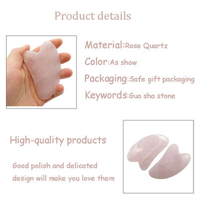 OEM/ODM 허용 로즈 쿼츠 구아샤 천연 자이드 구아샤 얼굴 도구 몸 얼굴 목 및 눈 피부 관리 SPA 마사지