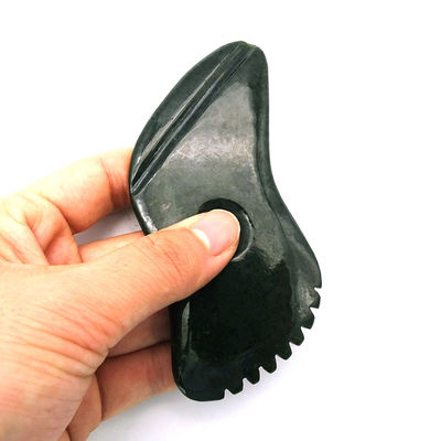 천연 어두운 녹색 네프라이트 자이드 구아 샤 신체 마사지 도구 전체 신체를 위한 전통적인 스크래핑 11.8cm*6cm*0.9cm