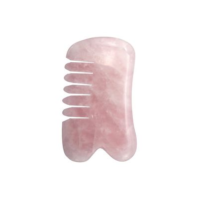 수공예 손으로 만든 자연 로즈 쿼츠 구아 샤 스크래핑 마사지 빗발 머리 구아샤 머리 마사지 모드 abkgs-030