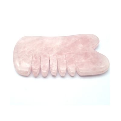수공예 손으로 만든 자연 로즈 쿼츠 구아 샤 스크래핑 마사지 빗발 머리 구아샤 머리 마사지 모드 abkgs-030