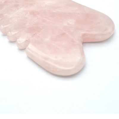 수공예 손으로 만든 자연 로즈 쿼츠 구아 샤 스크래핑 마사지 빗발 머리 구아샤 머리 마사지 모드 abkgs-030