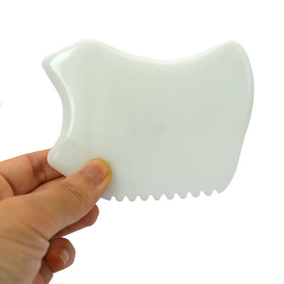 화이트 자이드 구아샤 마사지 도구 얼굴 마사저 및 몸 SPA 침술 침압 9.5cm * 7.5cm * 0.7cm