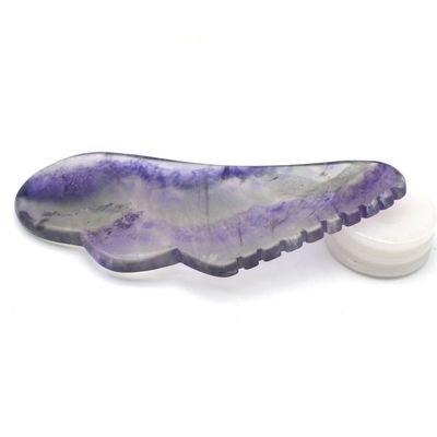 신체 건강 관리 마사지 천연 다채로운 JADE Guasha 플루오라이트 Gua Sha 스크래핑 마사지 도구