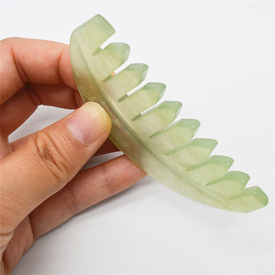 뮤지컬 기능 2024 Jade Gua Sha 자연 Xiuyan 머리 Comb Jade Comb 피부 관리 도구 ABK-90 피부 관리 애호가