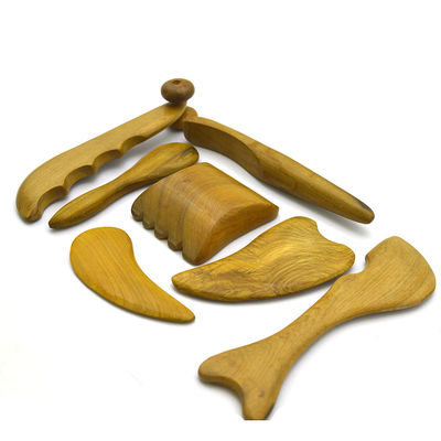 7 pcs-kit 나무 Guasha 보드 메시지 롤러 도구 아름다운 침술 스틱 아름다움