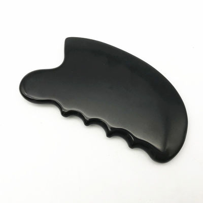 OEM ODM 천연 블랙 테라피 비안 스톤 구아샤 도구 스크래핑 마사지 구아 샤 몸 11.5*6*0.8cm