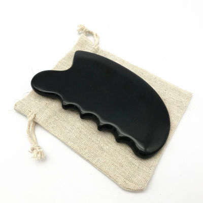 OEM ODM 천연 블랙 테라피 비안 스톤 구아샤 도구 스크래핑 마사지 구아 샤 몸 11.5*6*0.8cm