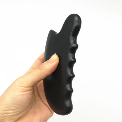 OEM ODM 천연 블랙 테라피 비안 스톤 구아샤 도구 스크래핑 마사지 구아 샤 몸 11.5*6*0.8cm