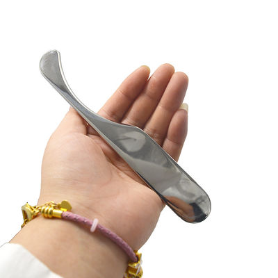 15.5 * 2.5cm 은 구아 셰어 스크래핑 마사지 보드 몸 구아 마사지 도구 통증 완화를 위한 스테인레스 스틸 스크래핑 도구