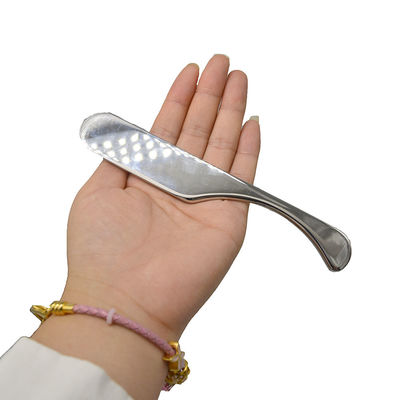 15.5 * 2.5cm 은 구아 셰어 스크래핑 마사지 보드 몸 구아 마사지 도구 통증 완화를 위한 스테인레스 스틸 스크래핑 도구