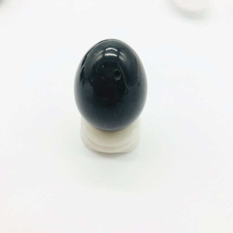 자연 어두운 녹색 인증 중형 뚫린 네프리트 자이드 요니 알 40*30mm