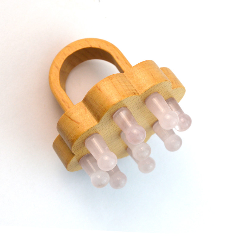 로즈 쿼츠 머리 마사지 빗자리 머리 헤어 케어 자이드 마사지 머리 브러쉬 몸 마사지 휴식 머리 마사지 장비