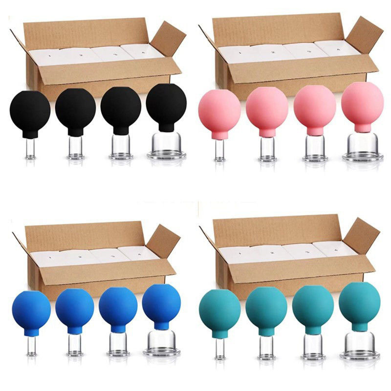 4Pcs PVC 흡수 진공 마사지 용기 진공 컵 치료 세트 건강을 위해 건강을 개선하기 위해