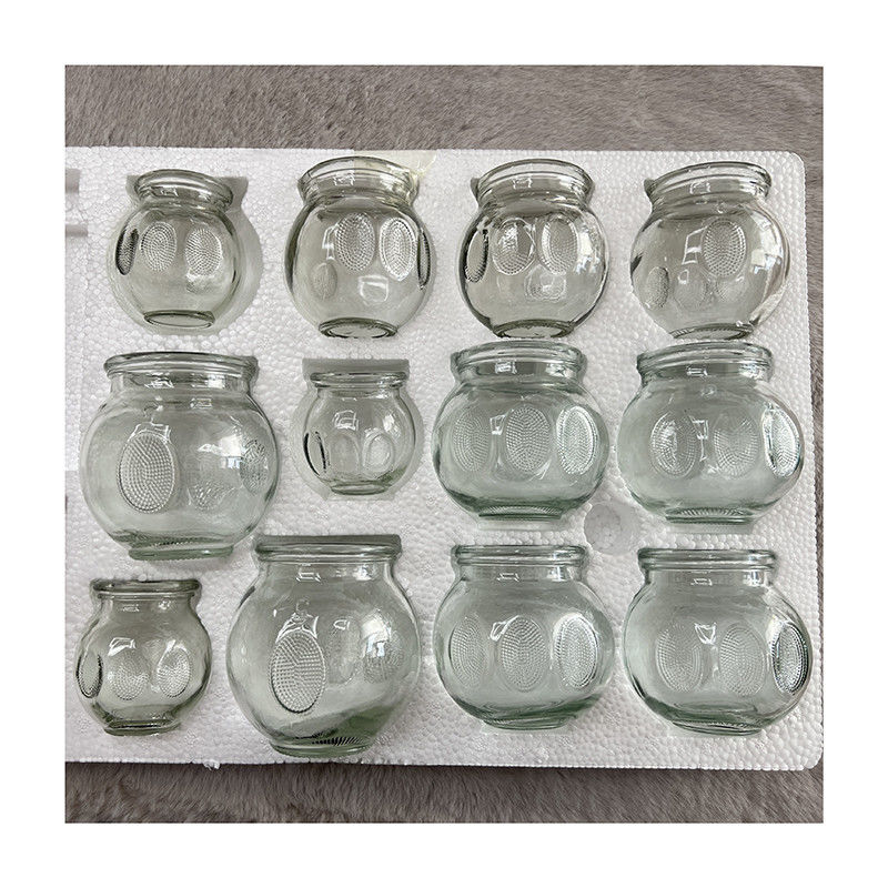 맞춤형 크기 12pcs 컵링 유리 마사지 컵링 치료 세트 컵링 치료 장치 마사지 유리 불