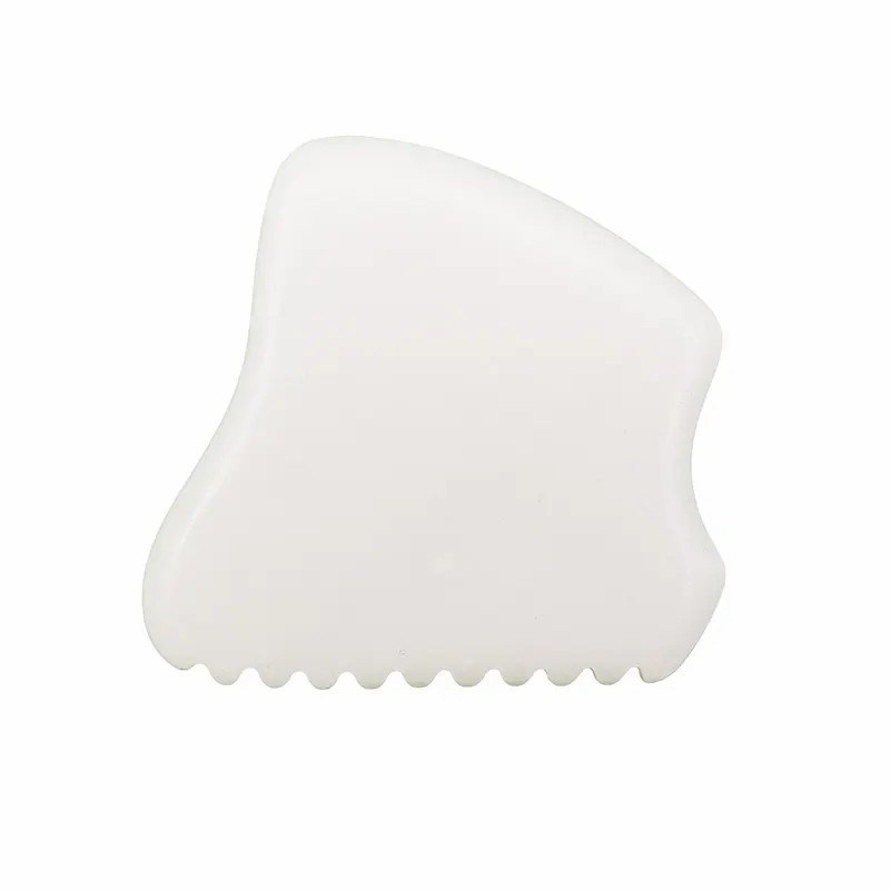 사용자 지정 로고 2024 화이트 자이드 구아 샤 얼굴 및 목 마사지 도구 뜨거운 마사저 마사저 모드 abk-2051