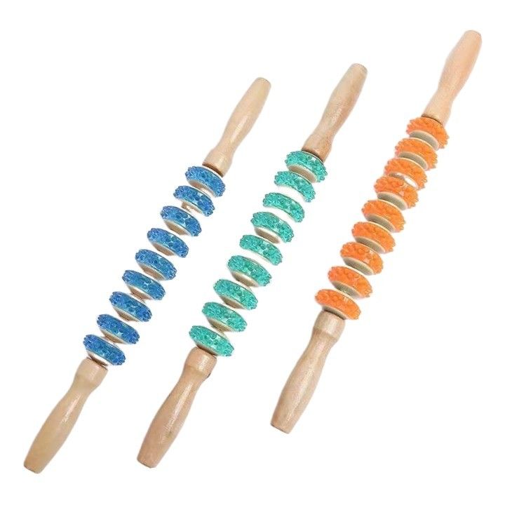 몸 근육 셀룰라이트 방지 마사지 롤러 체중 감량 온 몸 휴식 목요법 마사지 도구 9 바퀴 PVC 롤러