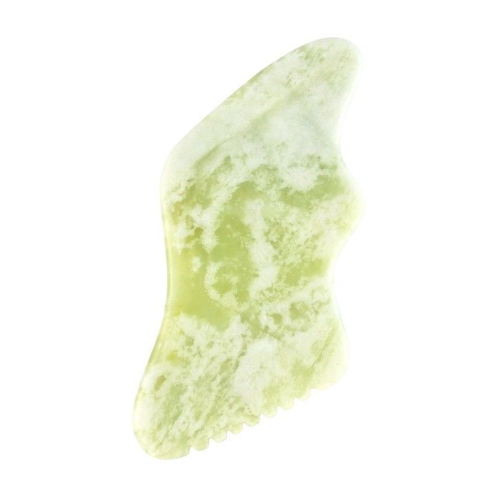 신체 마사저 천연 녹색 자이드 가샤 항 노화 중국어 시우안 자이드 번개 모양 가와 샤 스크래핑 마사지 도구