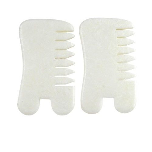 천연 Xiuyan Jade Gua Sha 머리 마사지 빗 Guasha 머리 마사지 헤어 헬스케어 샐러드 미용 도구 근육 마사지