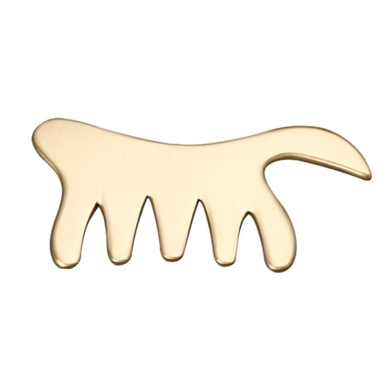 금 구리 빗 Brass Gua Sha 보드 SPA 침술 스크래핑을 위한 신체 마사지 도구