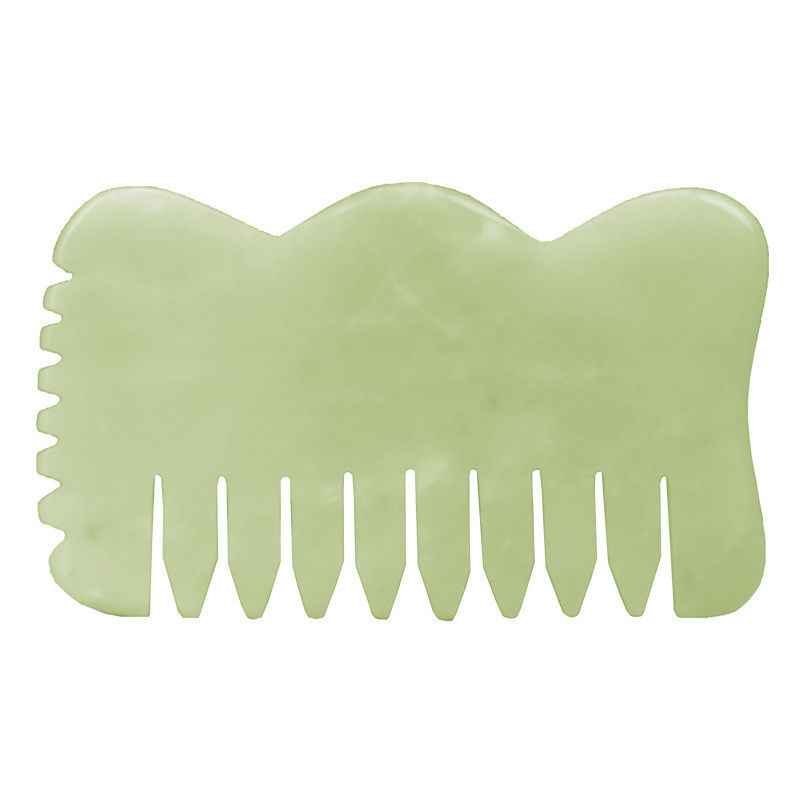 천연 Xiuyan Jade Gua Sha Acupoint 마사지 머리 Comb 머리가 휴식을 위해 Guasha Comb